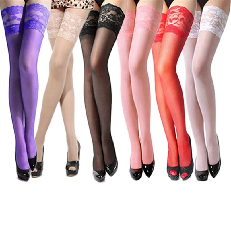 6Pair Sexy Stockings Lace Top Thigh High Over The Knee Socks Niglubs Pantyhose Erotic Long 211204