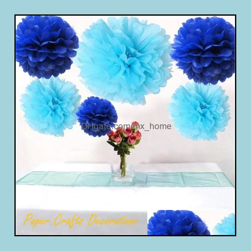 Wholesale-34 Colors 20inch (50cm)  Tissue Paper Pom Poms Flowers Balls Hanging Wedding Baby Shower Birthday Party Decorations1