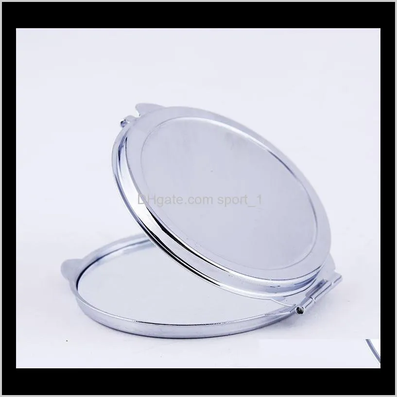 diy make up mirror iron 2 face sublimation blank plated aluminum sheet girl gift cosmetic compact mirrors portable decoration w0019