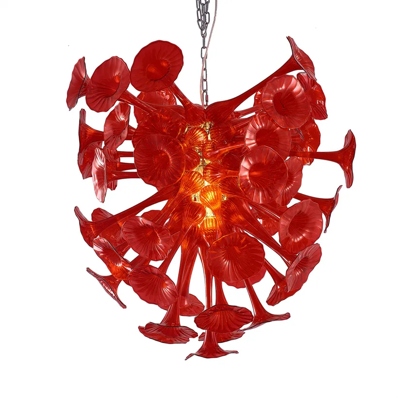 Modern Lamps Hand Blown Murano Glass Chandelier for Living Room Villa Decor Light Fixtures Home