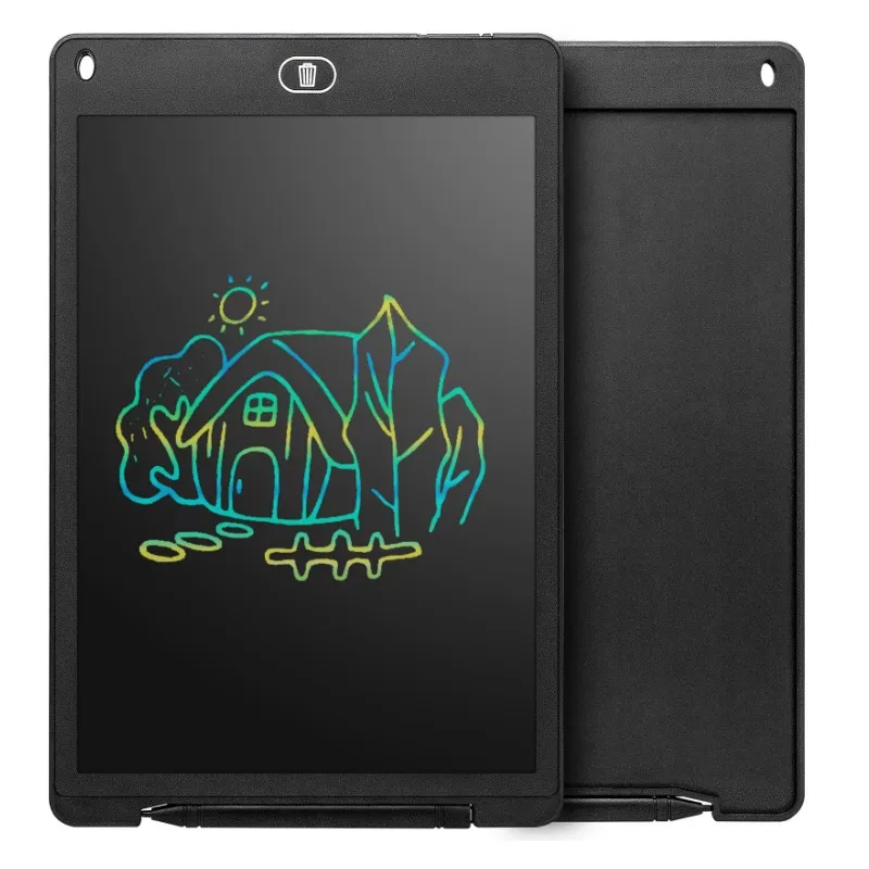 Tablette d'écriture LCD couleur 12 pouces tableau noir électronique tablette d'écriture manuscrite planche à dessin tablettes graphiques colorées une clé claire