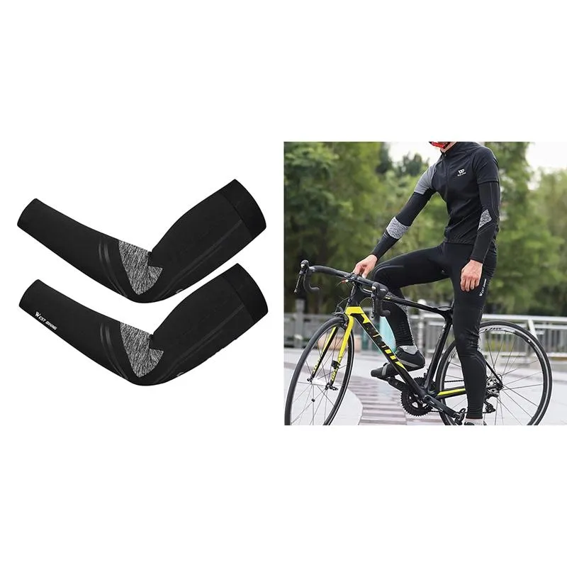 Genouillères Coude AD-WEST VÉLO Noir Protection UV Vélo Manchettes Respirant Vélo Course Course VTT Vélo Manches