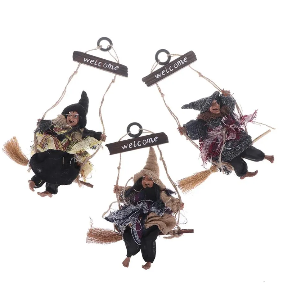 Halloween Ghost Witch Doll Horror Scary Hanging Decoration Ghost Flying Witch Pendant Halloween DIY Party Ornaments