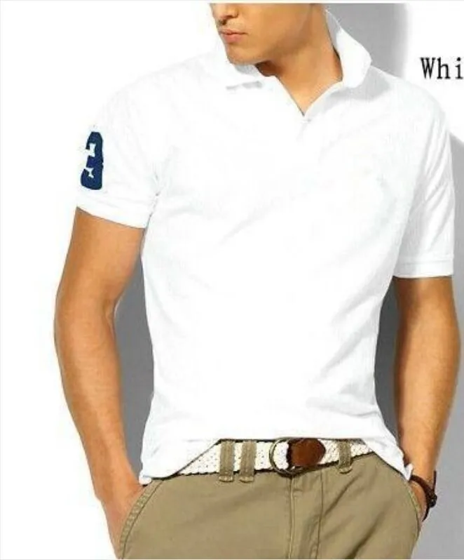 Brand Mens Solid Polo Shirt Top Big Small Horse Crocodile
