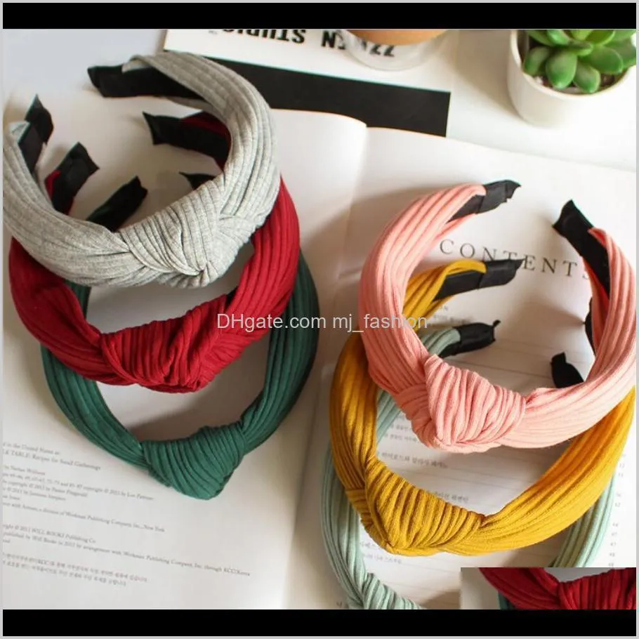 top knot hairband headbands for women cloth flowers striped smile head wrap headwear for girls hair accessories ps1789