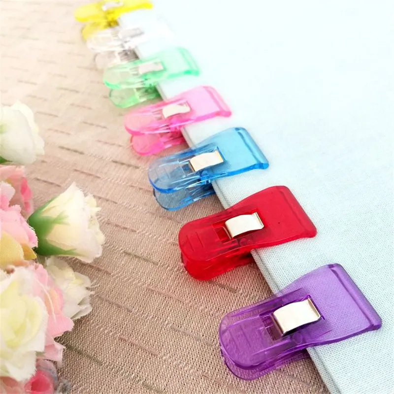 1000 sztuk / partia szycia klipy wielokolorowe plastikowe zaciski tkaniny patchwork Craft Clips Clips Holder Pickling Clip