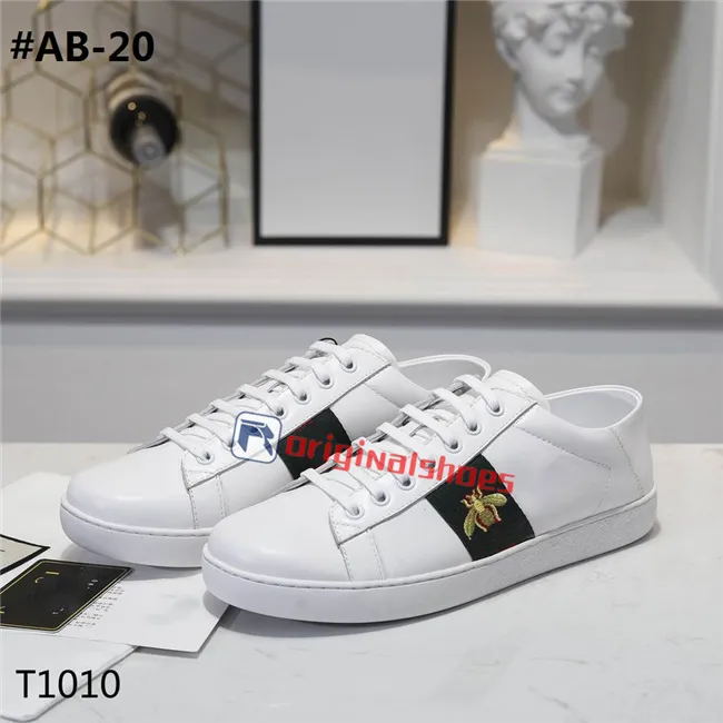 Luxurys Designers Shoes Top Quality Ace Bee Sneakers Triple Black White Red Leather Casual Dress Wedding Flats Heels Bottom Shoe Trainers des chaussures