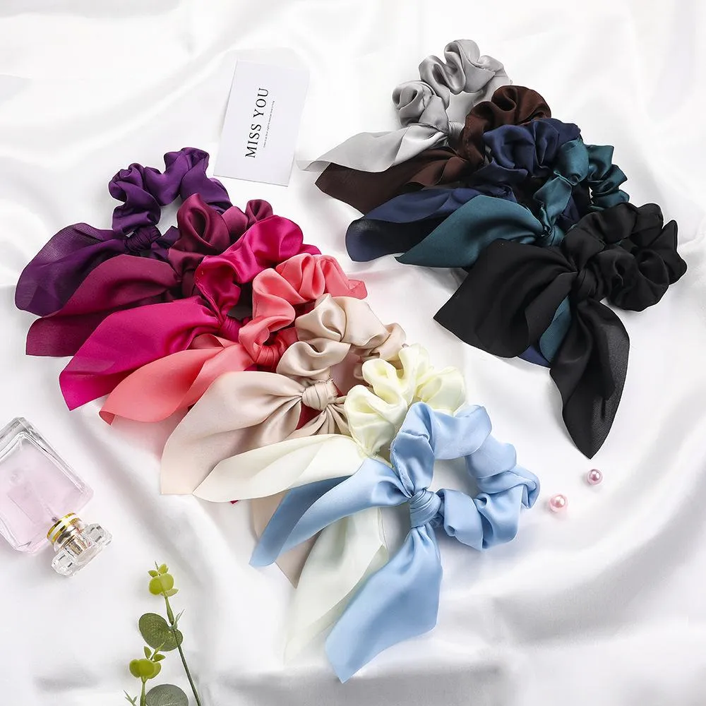 Ny Mode Elegant Gummi Bands Hårband Kvinnor Söt Bow Knot Hår Ring Head Hoops Girls Vintage Headbands Headwear Tillbehör