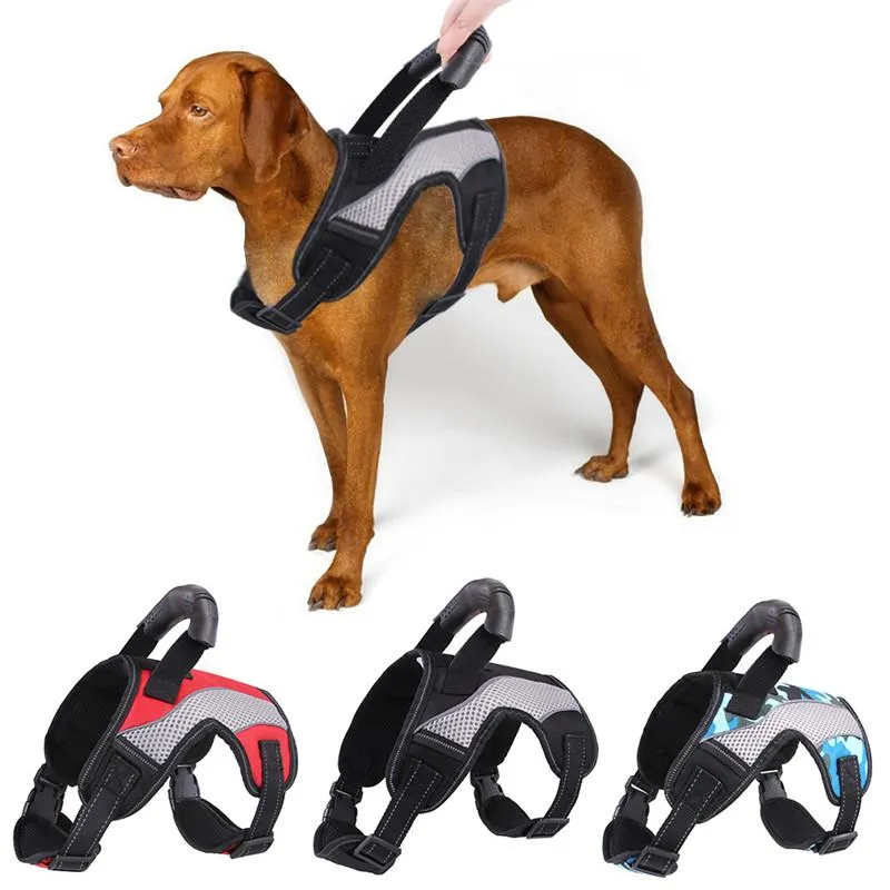 Dog Collars & Leashes Reflective Pet Chest Harness Anti-blast Breathable Dogs Go Out To Pull The And Back Large Medium-sized Accessories