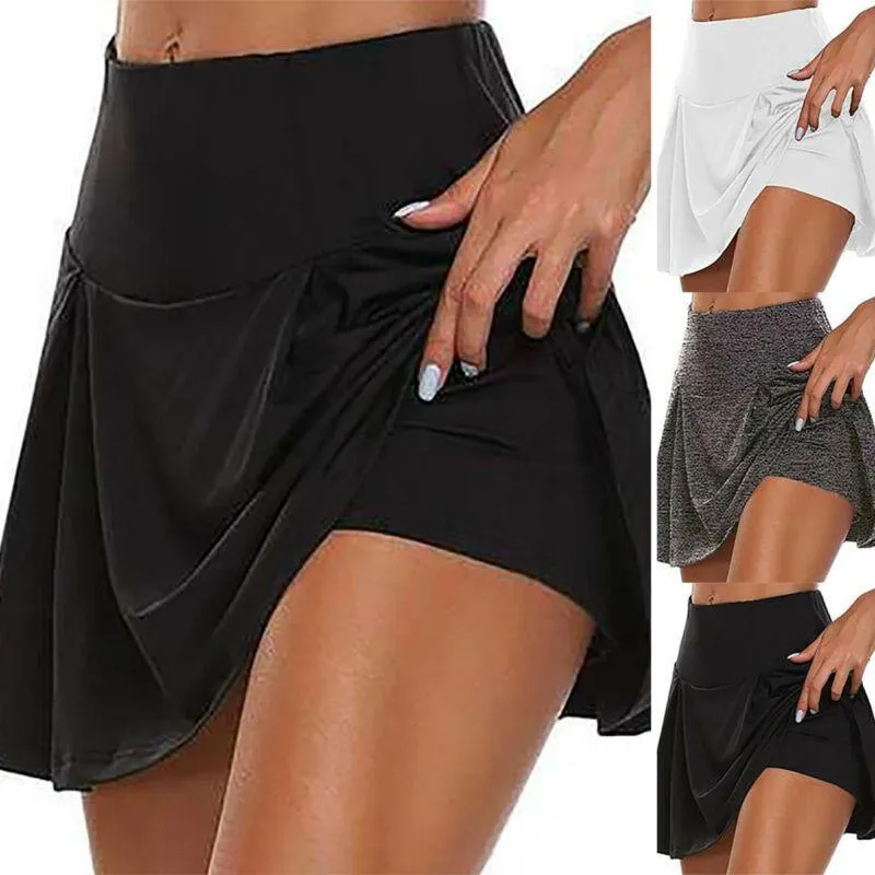 Shorts pour femme Femmes Sports de course pour femmes Double couche Jupe divisée Séchage rapide Yoga Fitness Jupes Pantalons Sweat