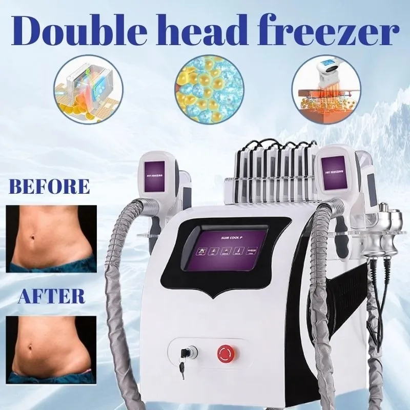 Fat Freezing System Cavitation Cryolipolysis Machine Cavitation RF GOSe Weight Machine 2 Cryo Handtag fungerar tillsammans för salong