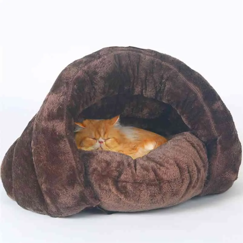 Cuccia per gatti Cani Nido morbido Cuccia Letto Cave House Sacco a pelo Tappetino Tappetino Tenda Animali domestici Inverno Caldo Letti accoglienti 2 Taglia S L 3 Colori 210722