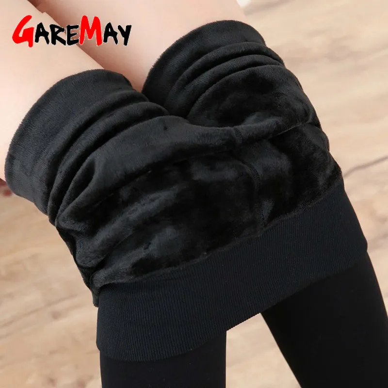 Fashion Women's Autumn and Winter High Elasticity Good Quality Thick Velvet Pants Warm winter christmas Leggings 210428