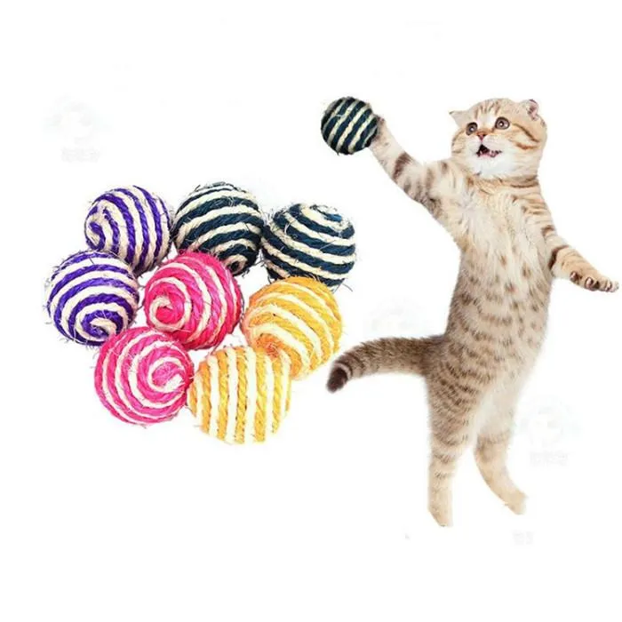 Sisal ball pet cat toy scratch-resistant grindable cats catch balls funny toys for 40mm YHM248-ZWL