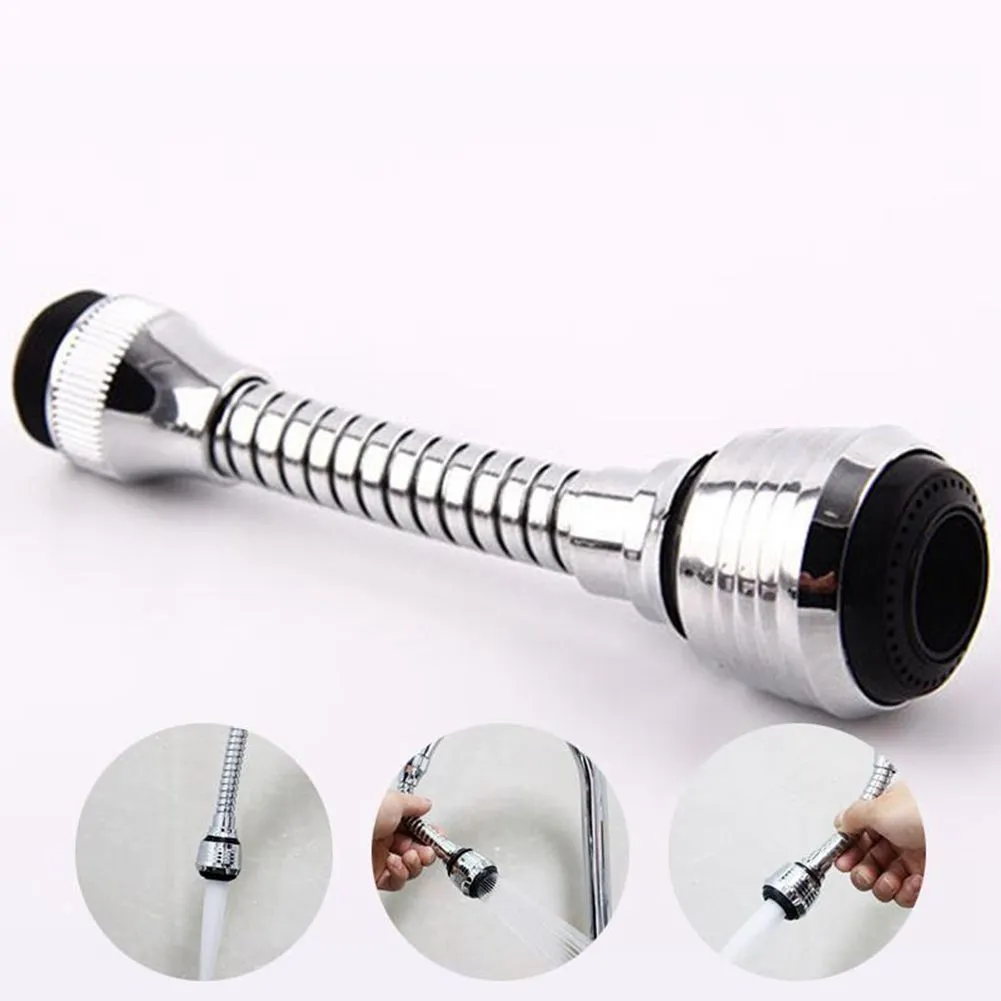 360 Degree Adjustment Flexible Sink Faucet Extension Tube Bathroom Extensions Water Tap Filter