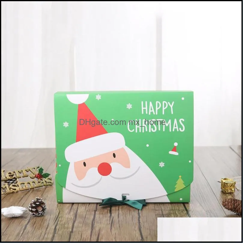 Christmas Eve Big Gift Box Santa Claus Fairy Design Kraft Paper Card Present Party Favor Activity Red Green Gifts Package Boxes