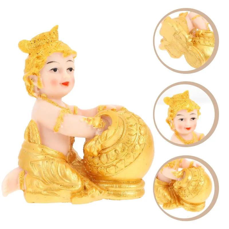 Bangle Desktop Resin Ornament Lovely Home Gold Washing Kid Figurine Decorative Statue