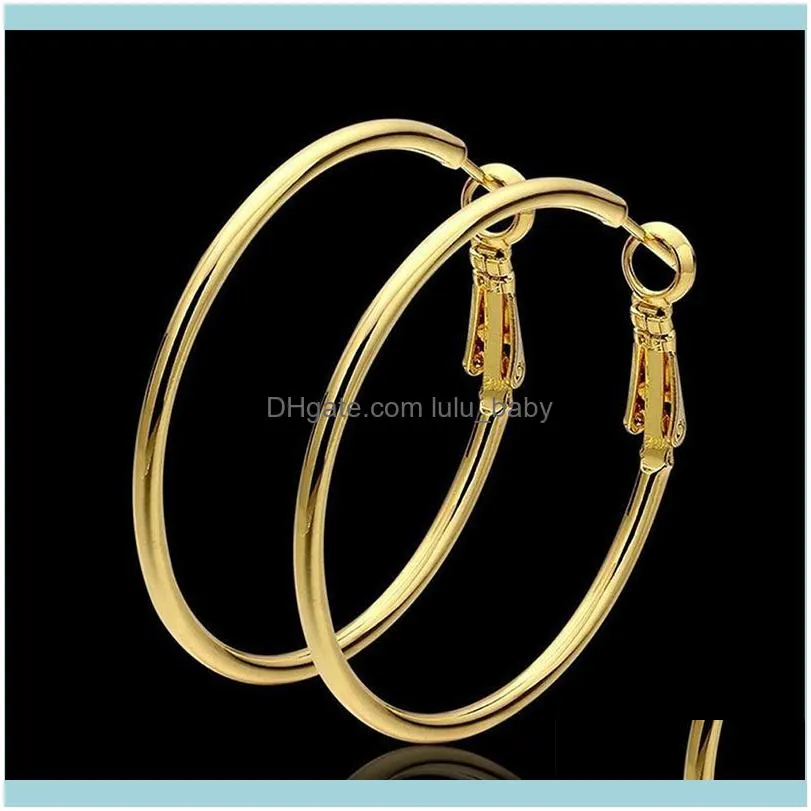 Fashion Gold Silver Color Round Creole Earrings Super Big Circle Hoop For Women Party Statement Jewelry & Huggie