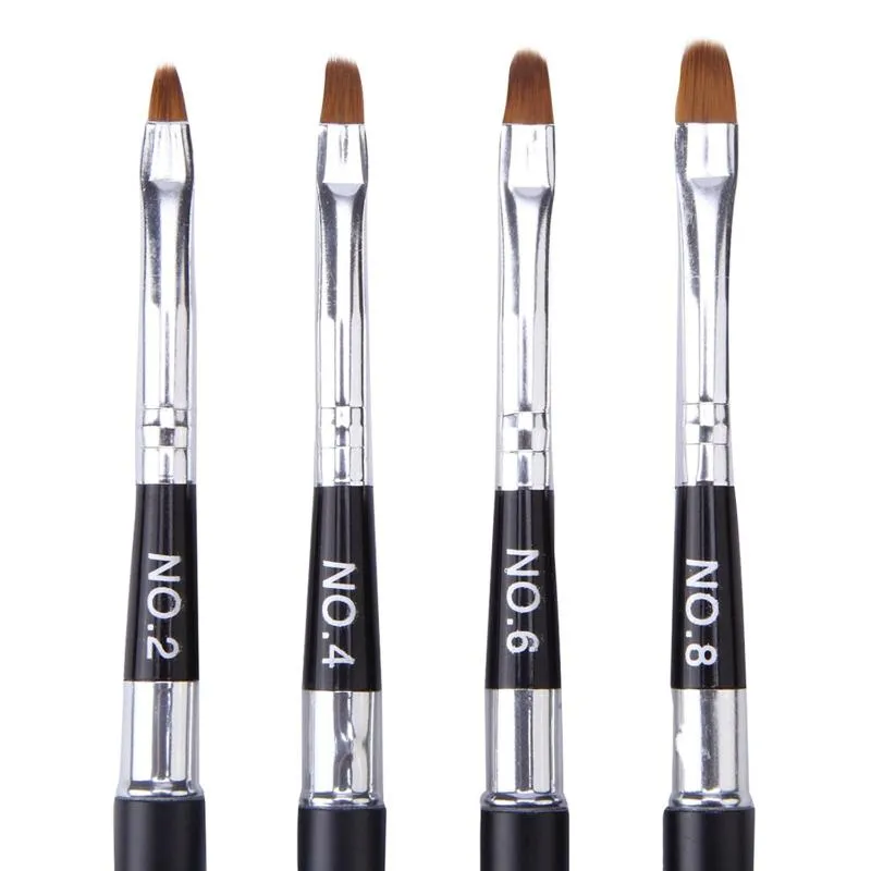 Nail Brushes 4 Types UV Gel Polish Drawing Manicure Tools Extension Builder Art Pen Painting Brush Detachable