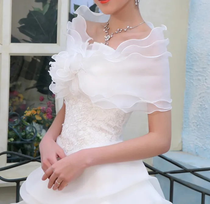 Elegant Organza Evening Gown Wrap Shawl Bridal Wedding Shrug