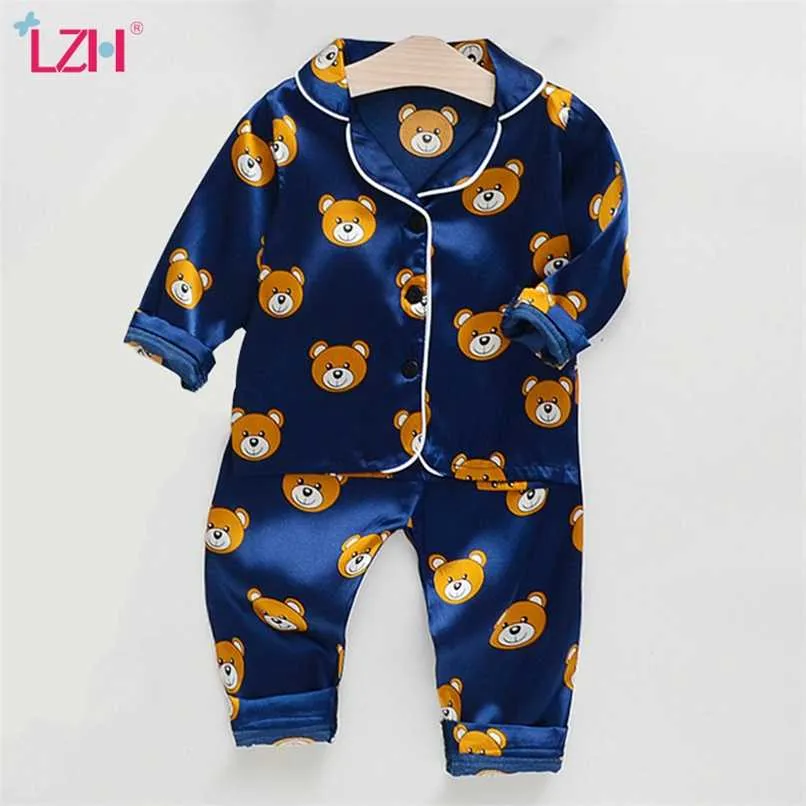 LZH Autunno Abbigliamento per bambini Bambino Ragazzi Pigiama Set 2 pezzi Vestito Estate Abbigliamento per bambini Per ragazzi Ragazze Pigiama Set Casual Homewear 211023