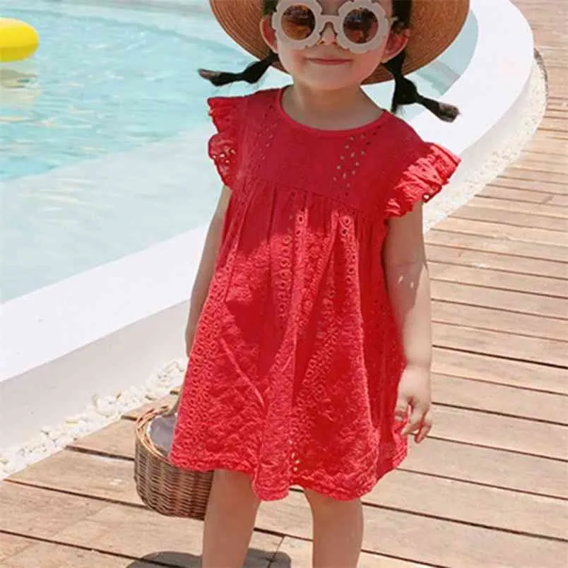 Summer Hollow Dress Sundress For Girls Children's Clothing Kids Clothes Girl 210528