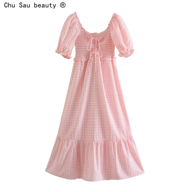 sachin and babi light blue dress HOLIDAY Linen Midi Dress with Puff Sleeves main image 0