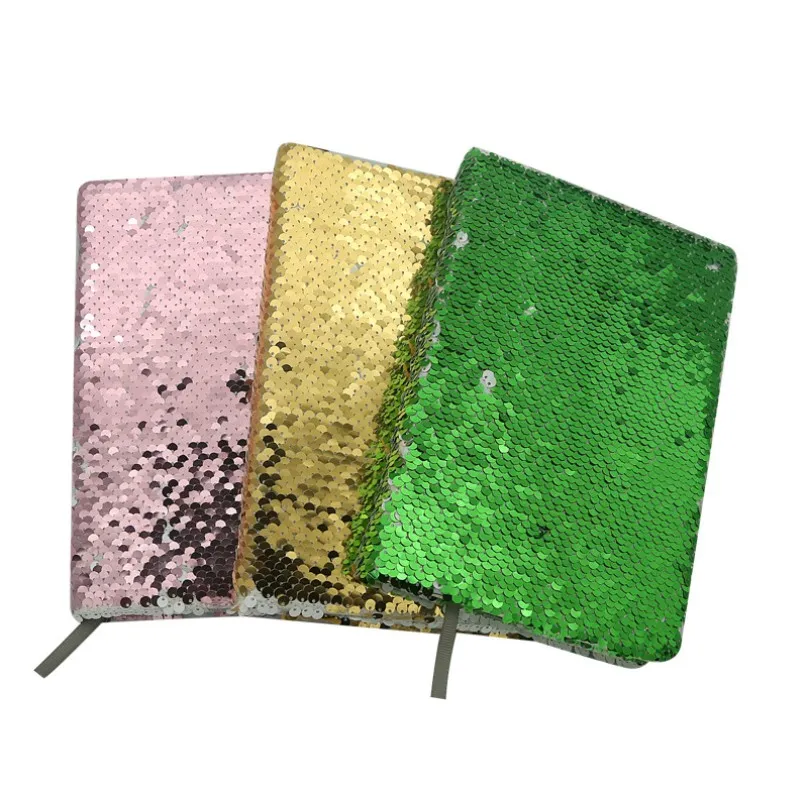 Sublimation A6 blank sequin double-sided notebook Household Sundries flip thermal magic colorful business notebook creative imitation leather notepads