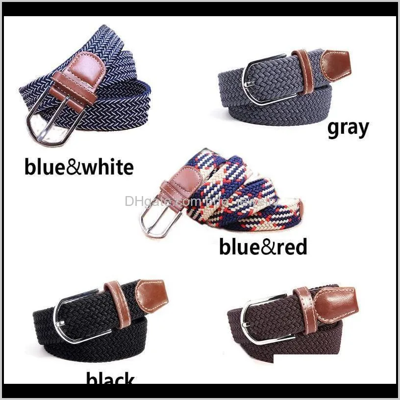 women men accessories casual fashion stretch multifunctional portable canvas metal buckle plain charming belt