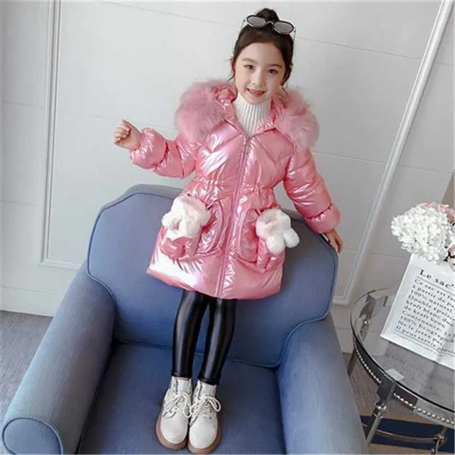 2020 Herbst Winter Baby Mädchen Jacken Mäntel Kinder Dicke Warme Lange Parkas Für Mädchen Kinder Mit Kapuze Schneeuit Outwear Kleidung H0909