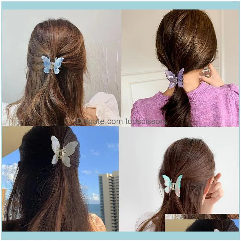 Butterfly Hair Clip Super Fairy Geometric Acrylic Acetate Hairpins Girls Women Banana Accessories Barrettes1