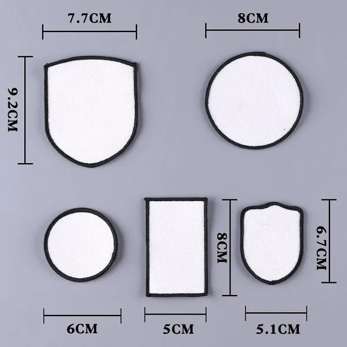 Iron On Sublimation Patch Blanks With 3 Shapes For Thermal Transfer Ideal  For Clothing, Blank Trucker Hats, Uniforms, Backpacks Black Frame From  Esund05, $0.27