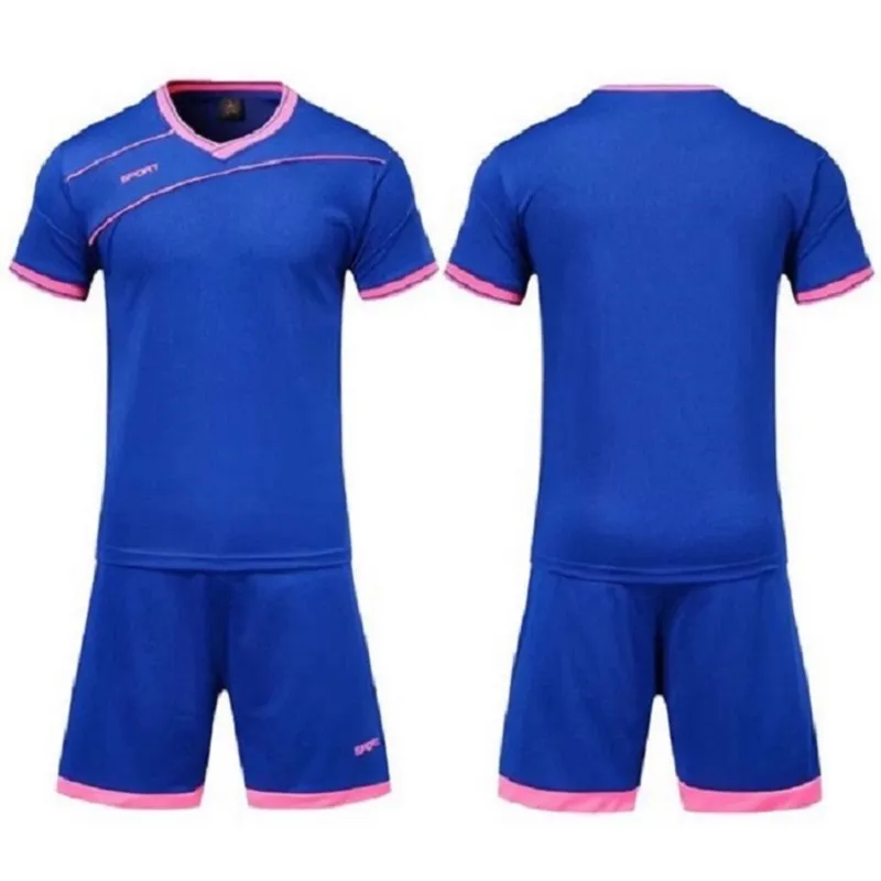 2021 maillots de football personnalisés ensembles de football bleu royal lisse absorbant la sueur et respirant costume d'entraînement pour enfants Jersey 49