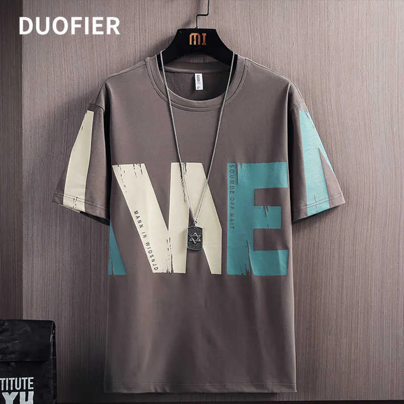 Zomer Heren T-shirt Mode Pullover T-shirt Korte Mouw Kleding Casual Katoen Tees Mannelijke Streetwear Hip-Hop Tops 4XL 210603