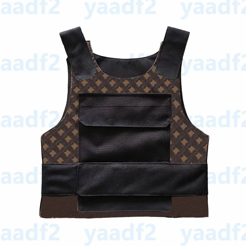 Vintage Letters Flowers Vest Outdoor Brown Leather vandring Klättring Skyddande Taktiska västar Mens Vomens Fashion Street Hip Hop Tank Tops Waitcoat