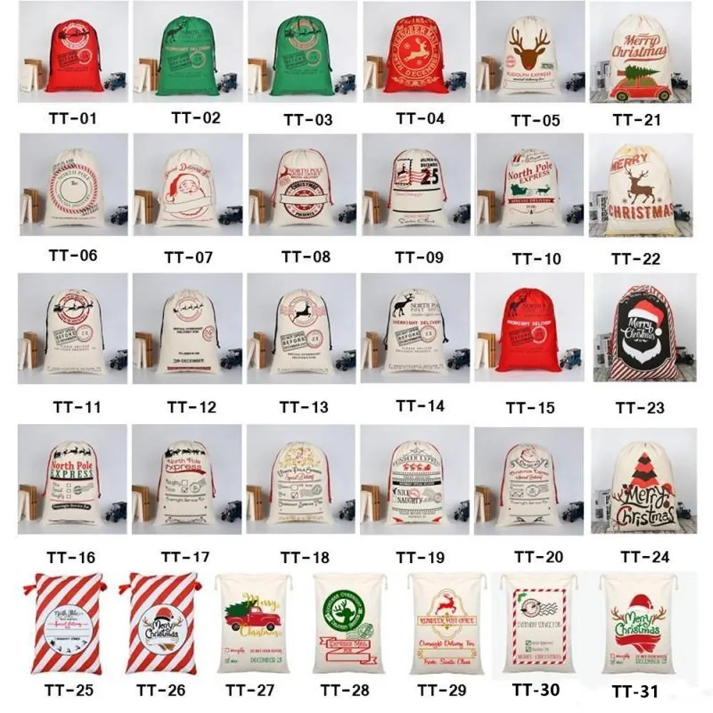 Kerstversiering Nieuwe Canvas Kersttas Kerstcadeau Mailing Bag Kinderen Snoepzakken 50 * 70cm 2021