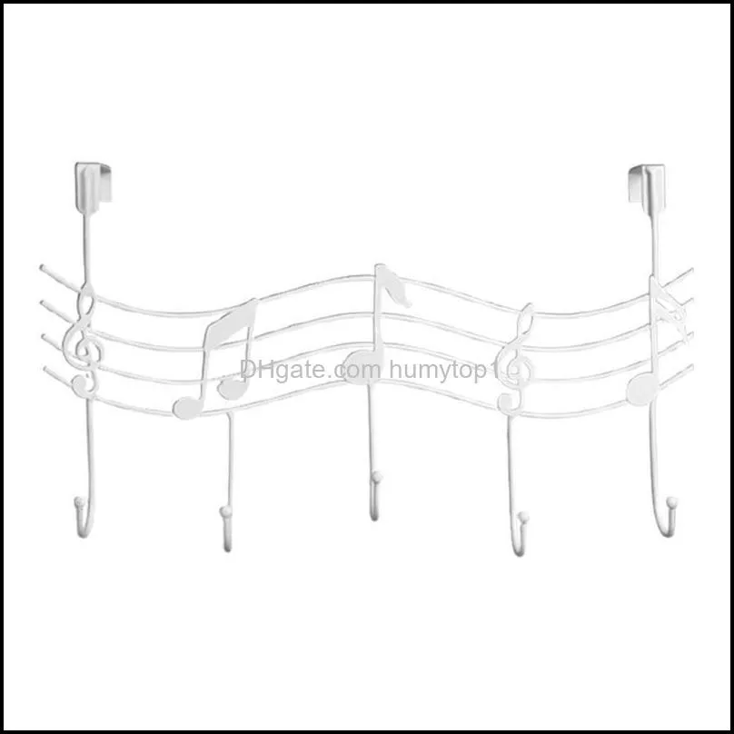 Wavy Musical Notes 5 Hooks Wall Mounted Coat Rack Clothes Door Hanger Elegant 11UA1