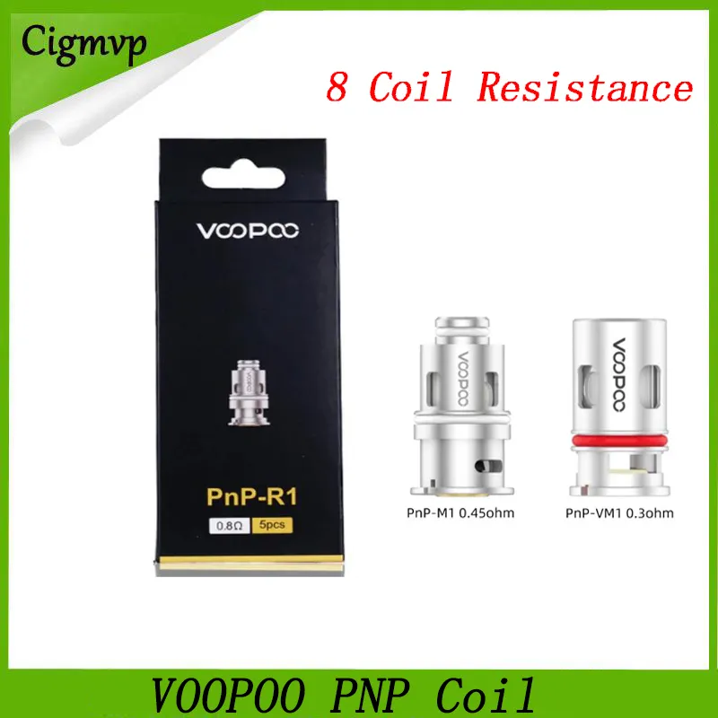 Voopoo PNP COIL PNP-VM1 0.3OHM Wymiana CO IL Head for 8 COI L Odporność Pod Vape Kit Darmowa wysyłka