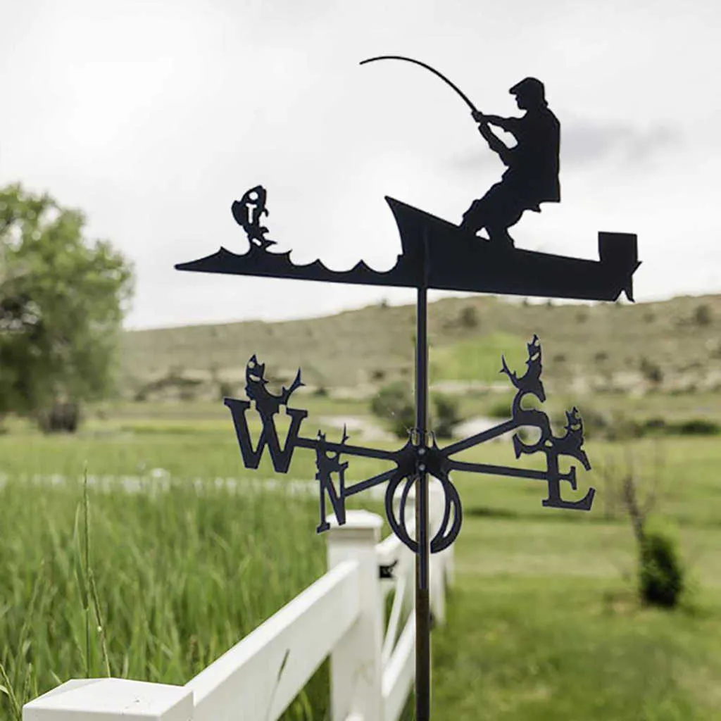 Погода из нержавеющей стали Weathervane крыша погода Сад сарай сарай Scene Majord Actake для домашних принадлежностей декора H0927