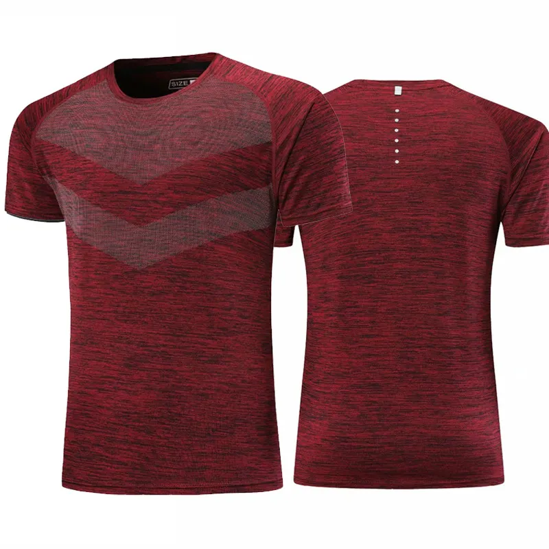 Camicia sportiva Maglietta da corsa fitness da uomo Maglietta da allenamento a compressione rapida Dry Allenamento da palestra stretto Maglietta da calcio Top Abbigliamento sportivo