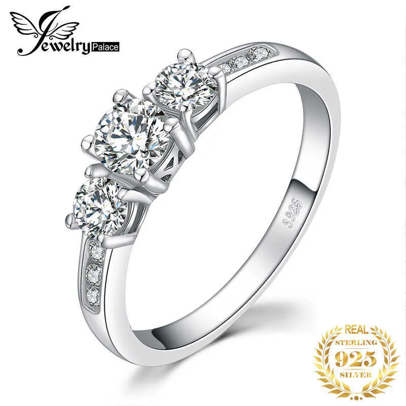 JewelryPalace 3 حجر تشيكوسلوفاكيا خاتم الخطوبة 925 فضة خواتم للنساء خاتم الذكرى خواتم الزفاف الفضة 925 مجوهرات X0715