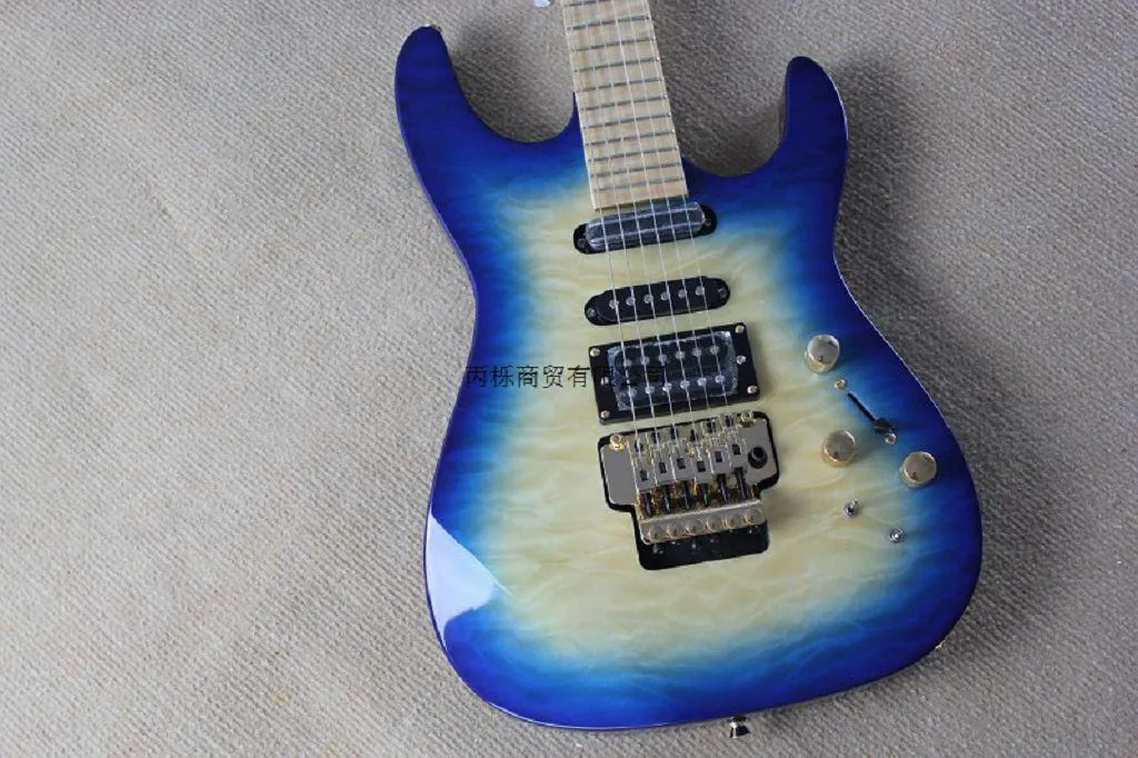 Haute Qualité Bleu Blue Blue Jackson Guitar Hardware avec Système de Tremolo Guitare électrique @ 9
