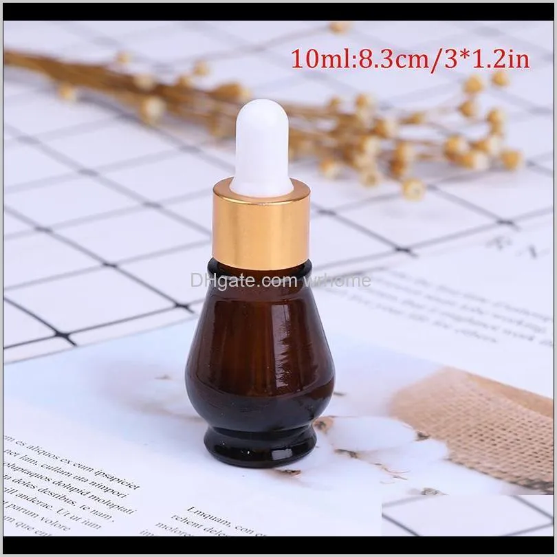 10/20/30ml glass refillable container amber dropper bottle essential oil perfume bottles empty storage & jars
