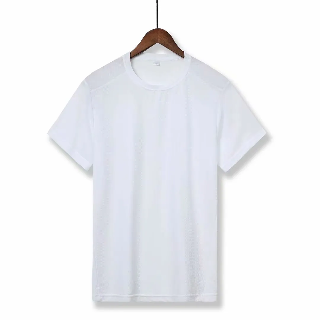 Białe koszulki do biegania Szybki suchy oddychający fitness t shirt trening ubrania siłowni piłka nożna koszulki sportowe topy