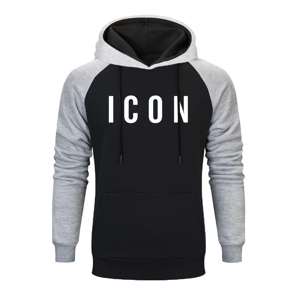 Hot Sale 2019 Fashion Icon Raglan Hoodies Sweatshirt Hoodie Funny Casual Hip Hop Hoodies Men Simple Print Pattern Men Clothing