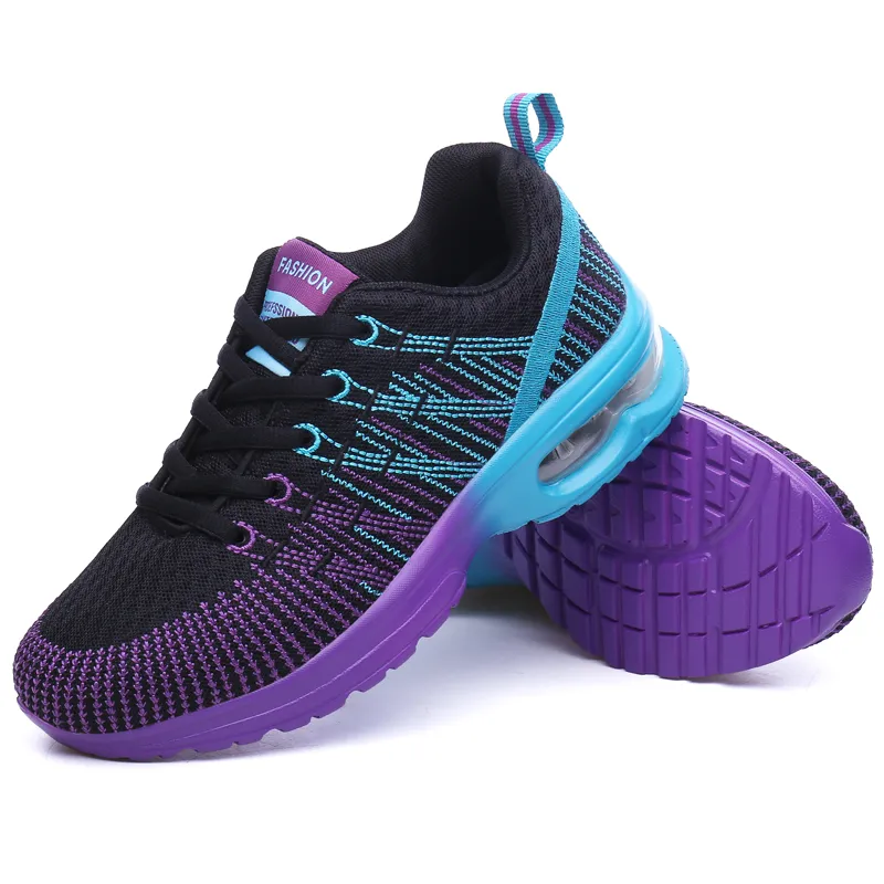 Wholesale 2021 Fashion Off Mens Womens Sports Running Shoes Newest Rainbow Knit Mesh Outdoor Runners Walking Jogging Sneakers SIZE 35-42 WY29-861
