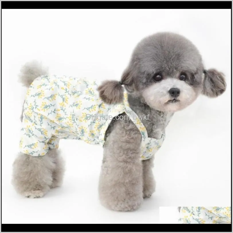 girl dog clothes jumpsuit summer female dog clothing pajamas overalls sleepwear puppy costume small dog apparel dropshipping 201128