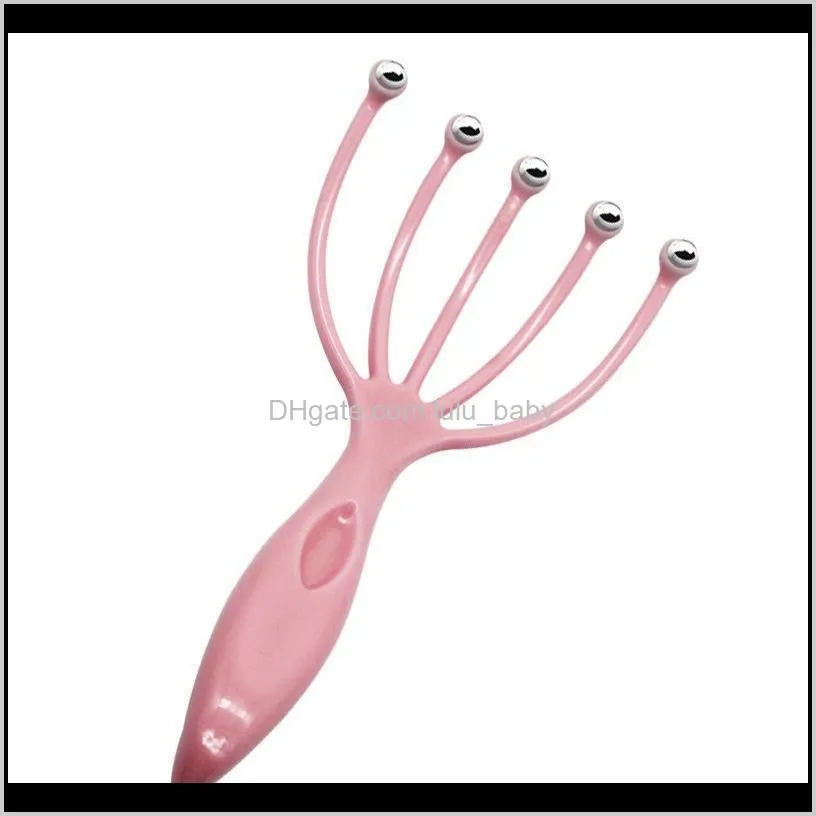 1pcs five finger head massager steel ball head massage relaxation massager hair held spa scalp neck stress relief reduce stress