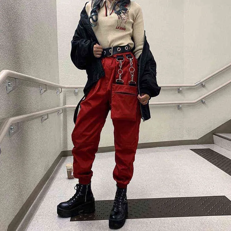 Rockmore Harajuku Ribbon Cargo Pants For Women Plus Size Winter Joggers  With Wide Legs, Black Loose Fit Sweatpants High Waisted Cargo Trousers  211115 From Long01, $25.62