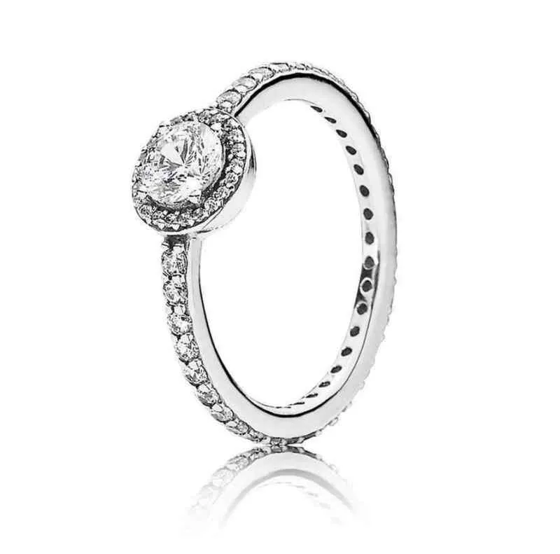 Fedi nuziali 2021 Fashion Engagement Thai Silver full Micro Inlay Ring Signore Bianco 5/6/7/9/10 Party Women's